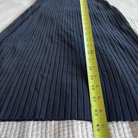 Rachel Zoe Dress Womens Large Black Ribbed Knit Tank Midi Sleeveless Scoop Neck - Picture 8 of 9